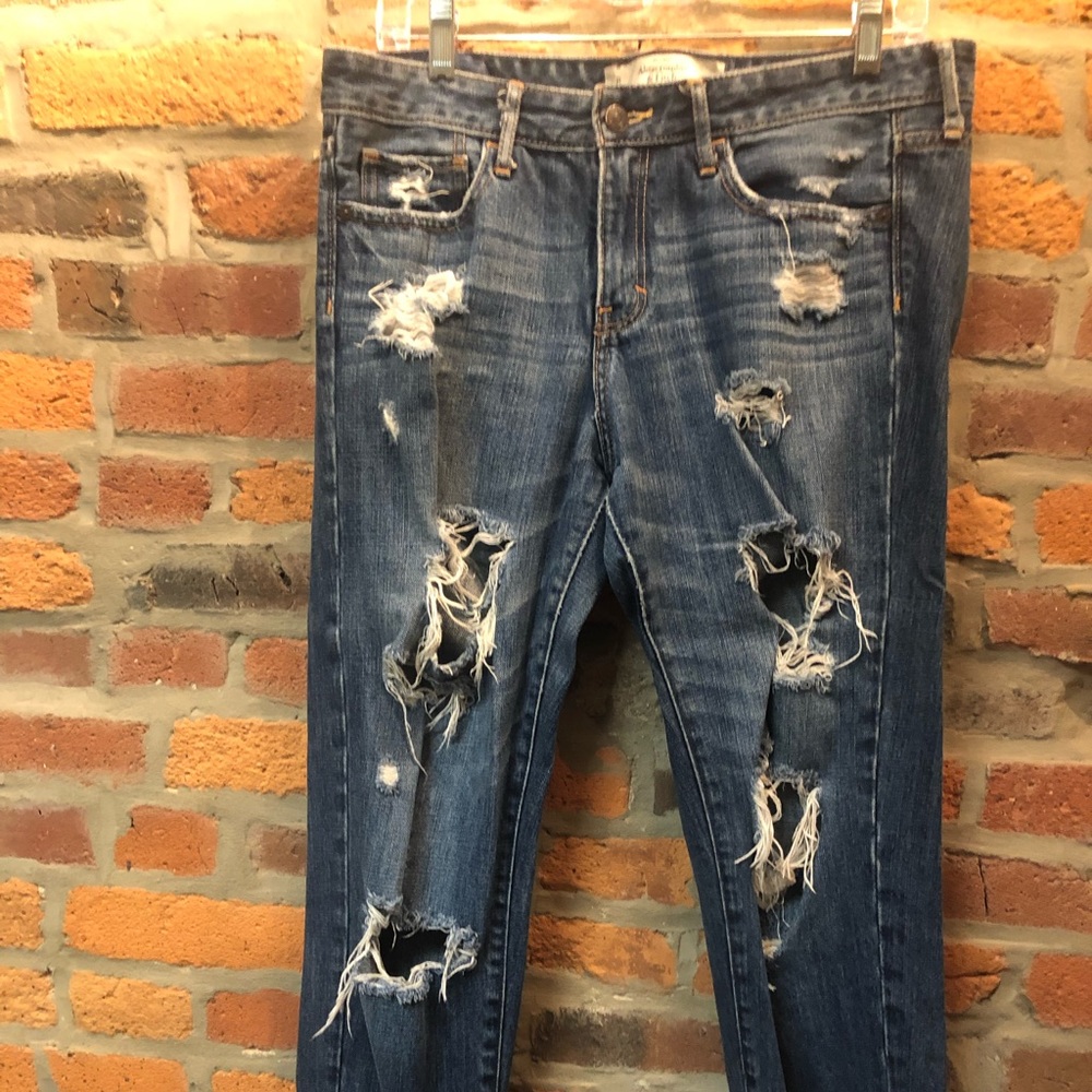 Destroyed Denim Boyfriend Jeans
